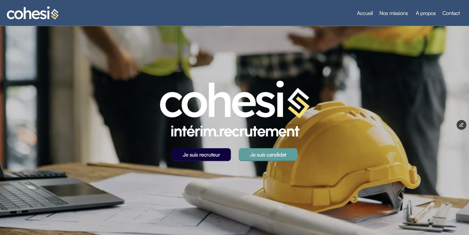Cohesis — plateforme d'intérim et recrutement BTP développée sur-mesure
