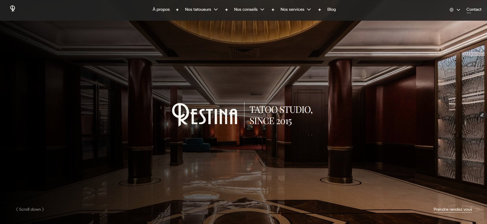 Restina — site web studio de tatouage premium à Lyon